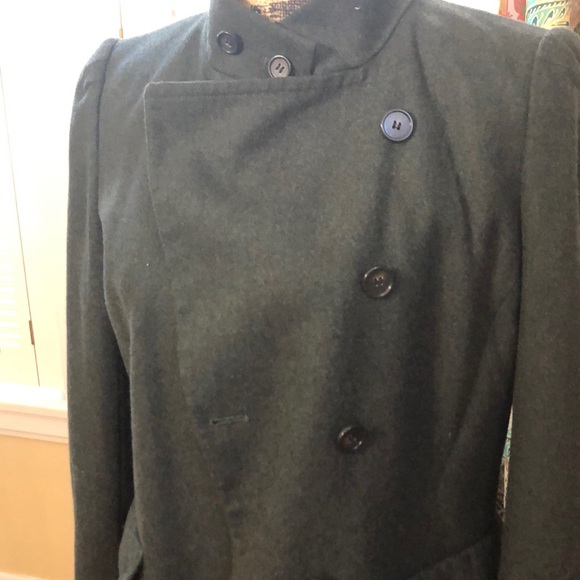 Ann Taylor hunter green Jacket with faux leather - Picture 3 of 8